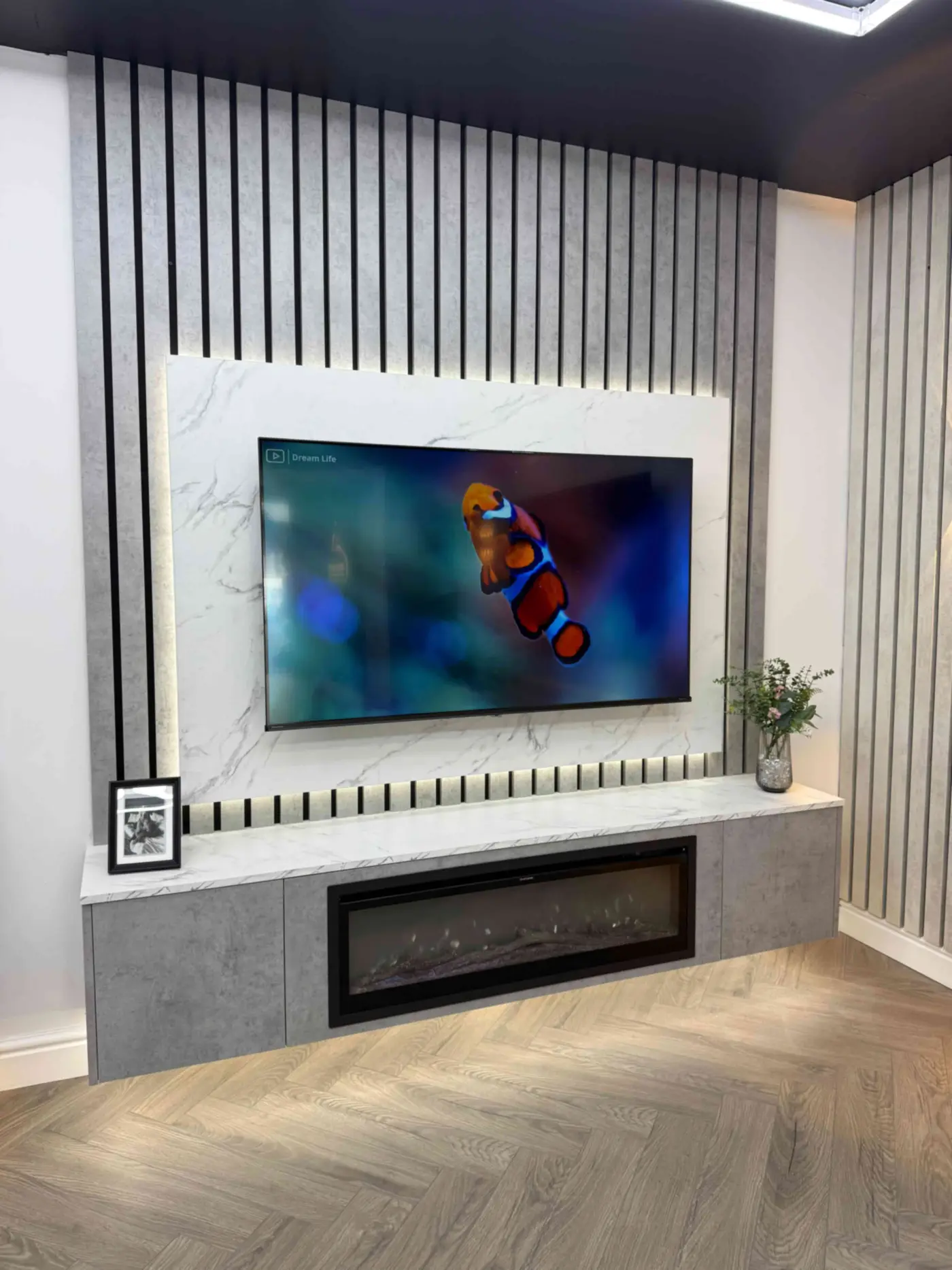 Stylish feature wall display inside The Flat Pack Man NI showroom