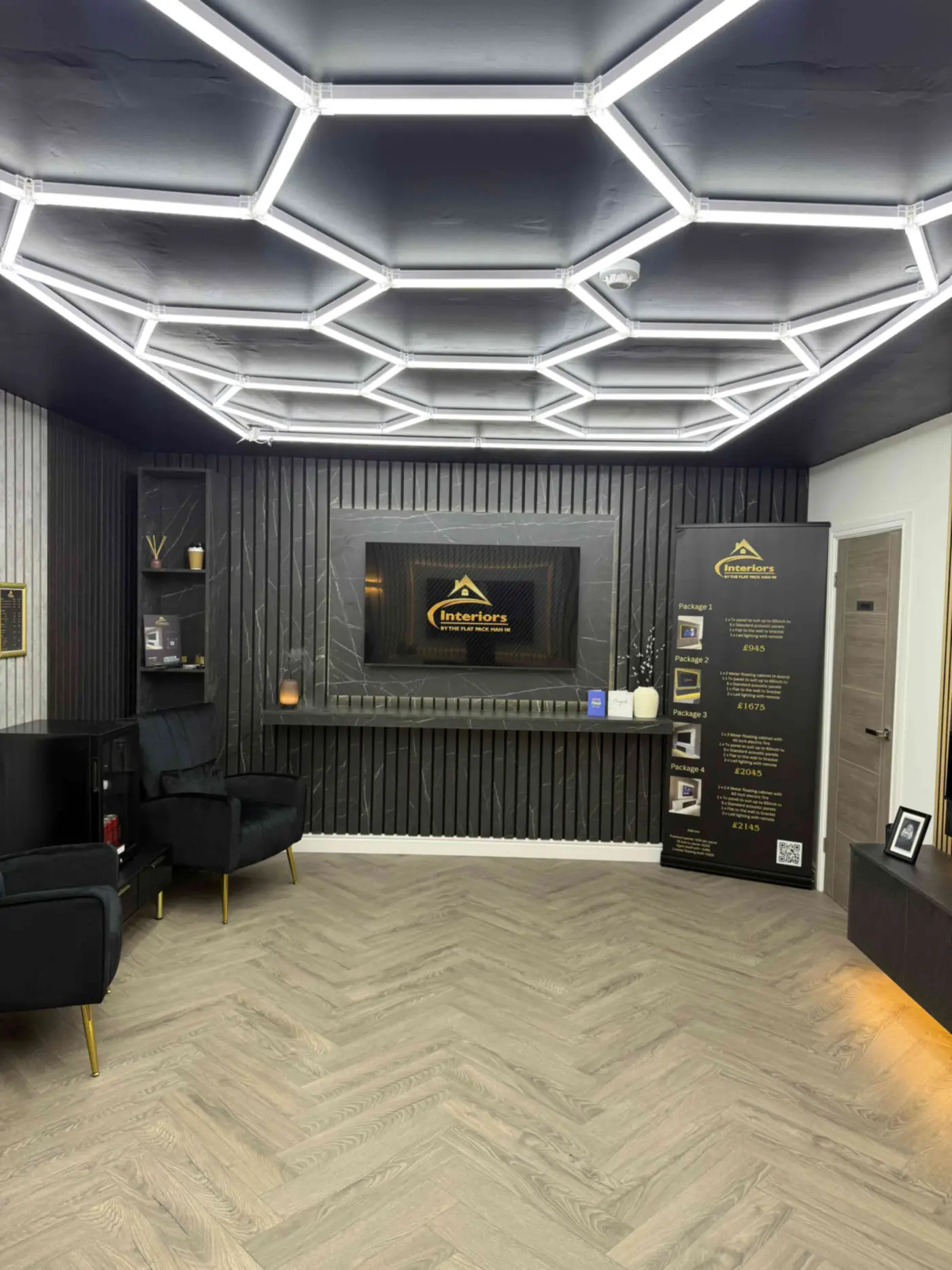 Laminate flooring samples on display in our Northern Ireland showroom
